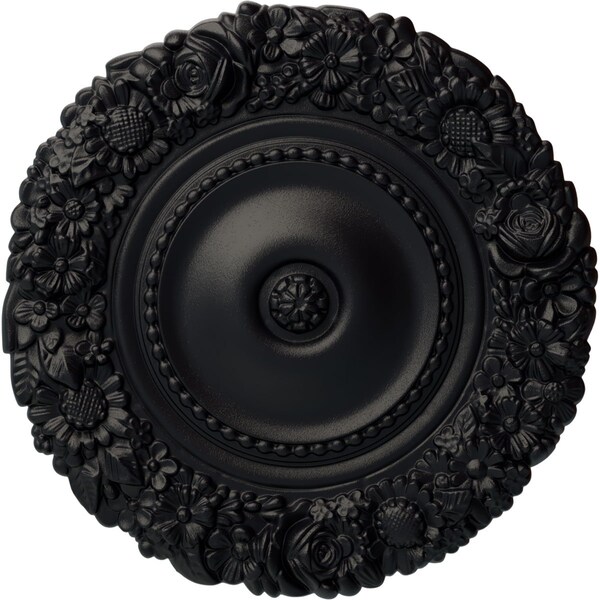 Ekena Millwork Marseille Ceiling Medallion (Fits Canopies up to 7 3/8"), Hand-Painted Steel Gray, 21"OD x 2"P CM21MASGS - main
